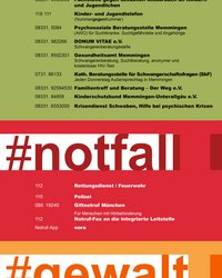 Aktualisiertes Notfall-Plakat für Jugendliche ab sofort erhältlich (Design: R. Niesenböck/Stadt Memmingen)